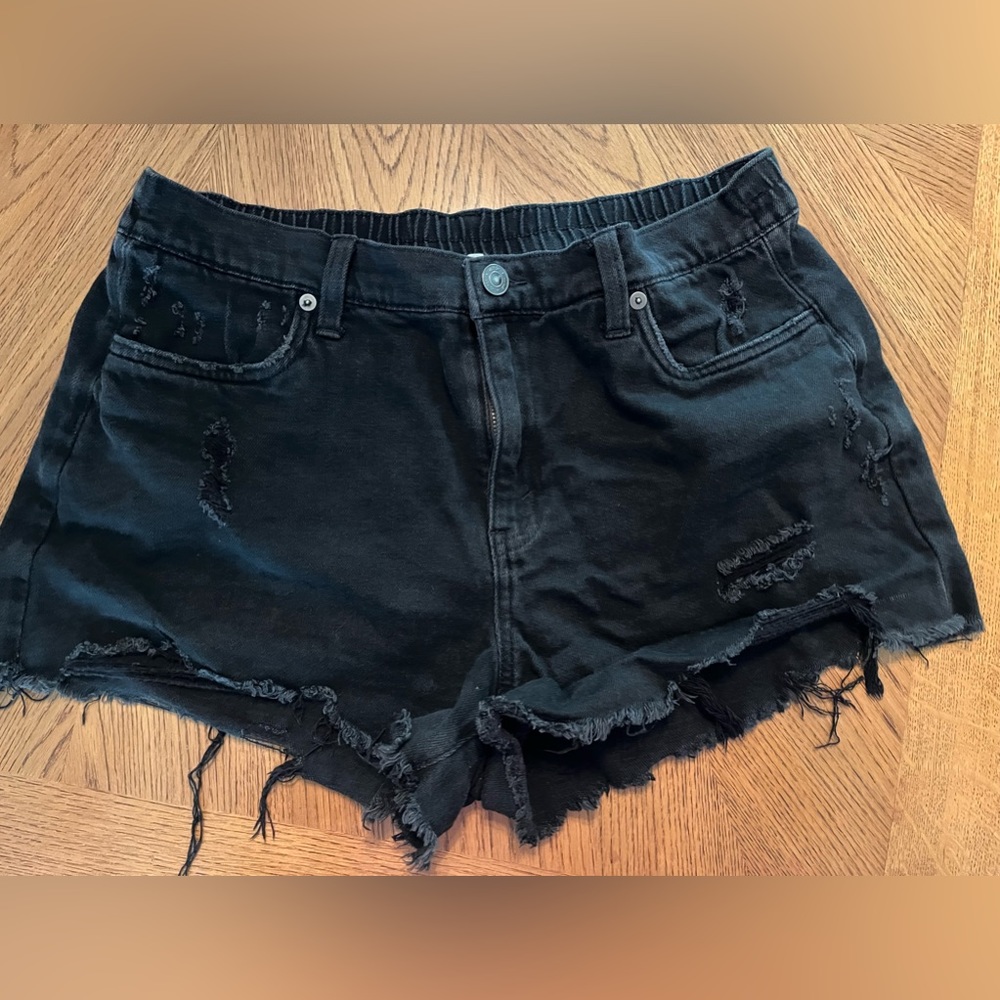 Aerie black medium denim shorts